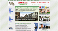 Desktop Screenshot of aardvarkpest.co.uk